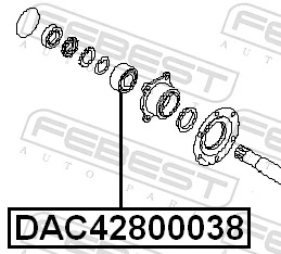 DAC42800038 Febest Підшипник ступиці задньої