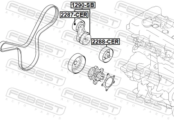 Купити 252812B030FFF Honda Натягувач приводного ременя
