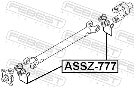ASSZ777 Febest Хрестовина карданного валу