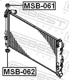 MSB062 Febest Кронштейн/подушка кріплення радіатора, нижній