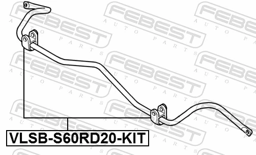 VLSBS60RD20KIT Febest Прокладка стабільзатора заднього