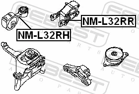 NML32RH Febest Права подушка мотора