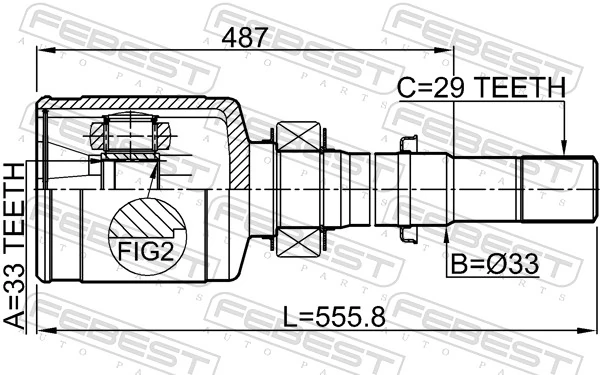 0211T31MTRH Febest ШРКШ внутрішній, передній