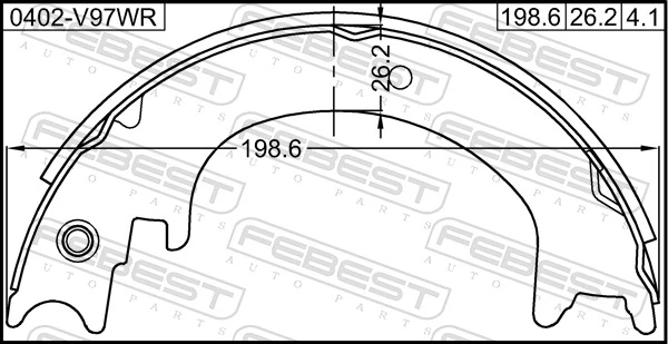 0402V97WR Febest Гальмівні колодки ручника