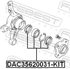 DAC35620031KIT Febest Підшипник ступиці задньої