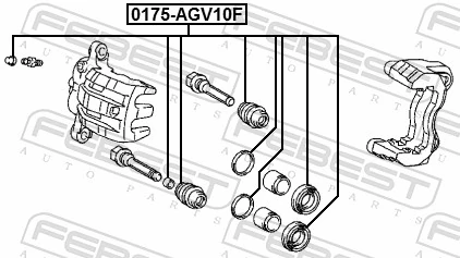 0175AGV10F Febest Ремкомплект гальмівної системи