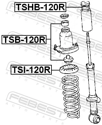 TSB120R Febest Втулка амортизатора заднього