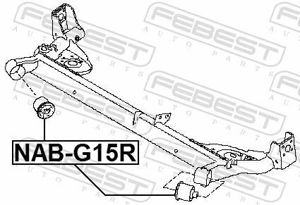 NABG15R Febest Сайлентблок балки моста