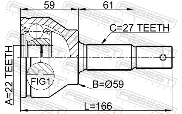 0210FX35 Febest Граната зовнішня