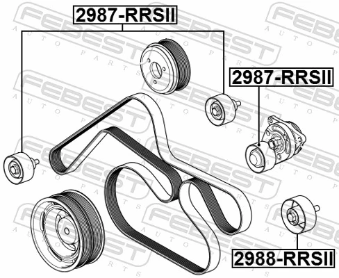2987RRSII Febest Ролик приводного ременя, паразитний
