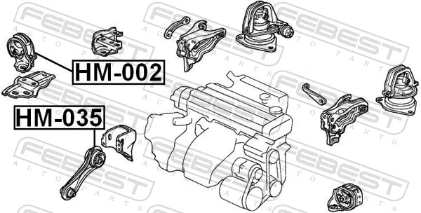HM035 Febest Подушка передньої опори двигуна