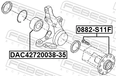 0882S11F Febest Маточина (передня)