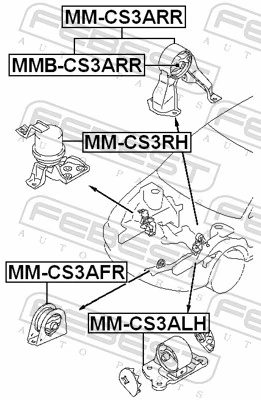 MMCS3RH Febest Права подушка мотора