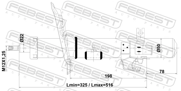 Амортизатор передньої підвіски, лівий EEP E43035HA3AEEP ціна, від 122.51 USD