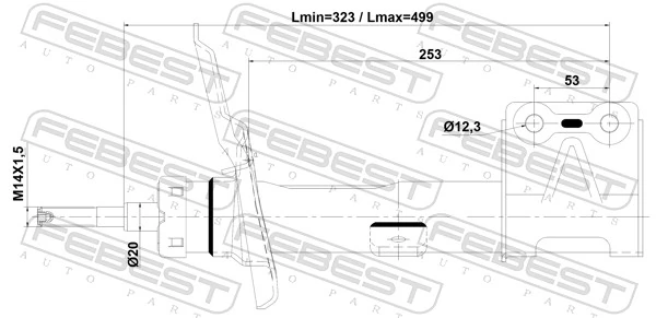 Амортизатор передньої підвіски, лівий Peugeot/Citroen 9803768680 ціна, від 47.83 USD