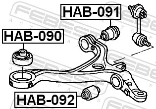 HAB090 Febest Сайлентблок переднього нижнього важеля