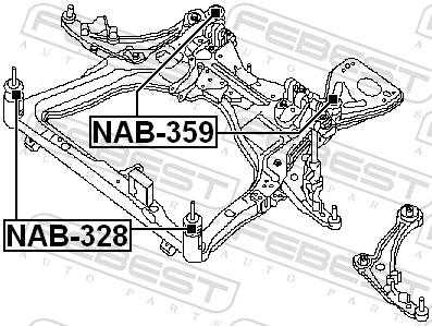 NAB359 Febest Подушка передньої балки