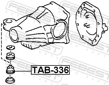 TAB336 Febest Сайлентблок (подушка) редуктора заднього моста, задній