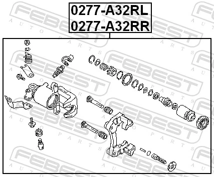 0277A32RR Febest Супорт гальмівний задній правий