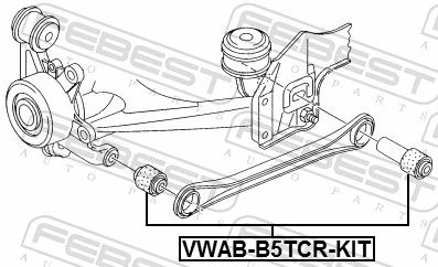 VWABB5TCRKIT Febest Сайлентблок тяги поперечної, задньої підвіски