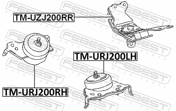 TMURJ200RH Febest Подушка передньої опори двигуна