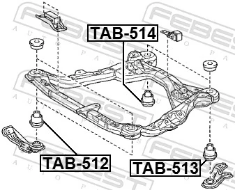 TAB513 Febest Подушка передньої балки