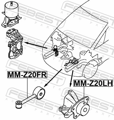 MMZ20LH Febest Ліва опора двигуна