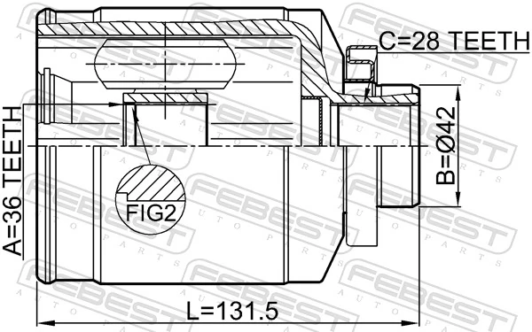 1211IX55RH Febest ШРКШ внутрішній, передній, правий