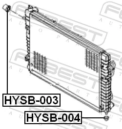 HYSB003 Febest Подушка кріплення радіатора верхня