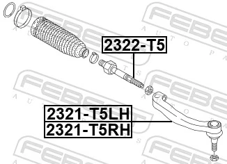 2321T5RH Febest Зовнішній наконечник рульової тяги