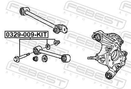 0329009KIT Febest Болт кріплення заднього розвального важеля, внутрішній