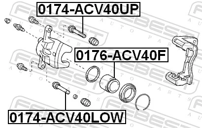 0174ACV40LOW Febest Напрямна супорта переднього, нижня