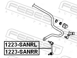 1223SANRL Febest Стійка стабілізатора задня