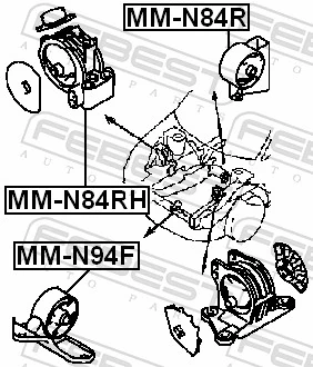 MMN94F Febest Подушка передньої опори двигуна