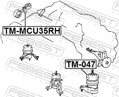 TMMCU35RH Febest Подушка (опора) двигуна, права верхня