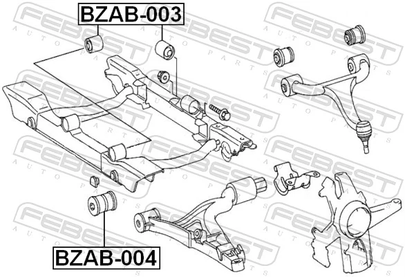 BZAB003 Febest Подушка передньої балки