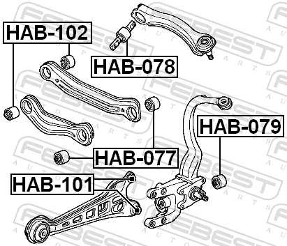 HAB078 Febest Сайлентблок верхнього важеля
