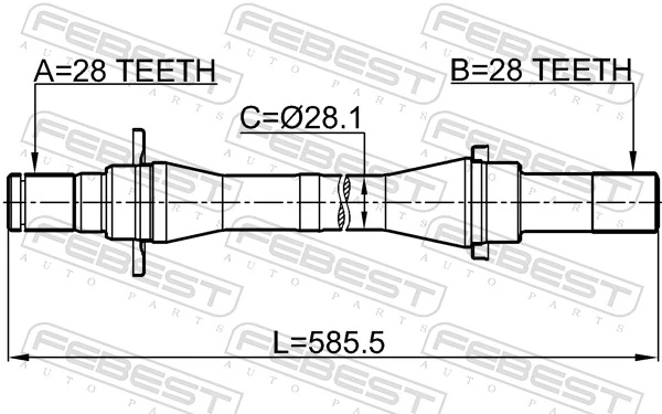 2212CARFMCRH Febest Привід передній правий