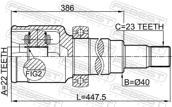 2111CB8 Febest ШРКШ внутрішній, передній, правий