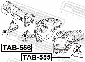 TAB555 Febest Кронштейн/траверса переднього редуктора, задня