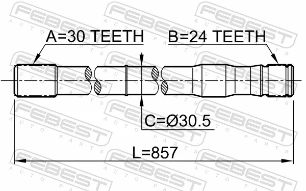 0112LC80LH Febest Привід лівий