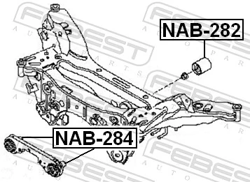 NAB282 Febest Сайлентблок балки моста