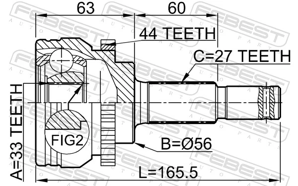 0210L31A44 Febest Граната зовнішня