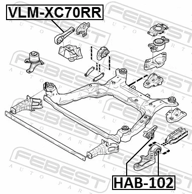 VLMXC70RR Febest Права подушка мотора