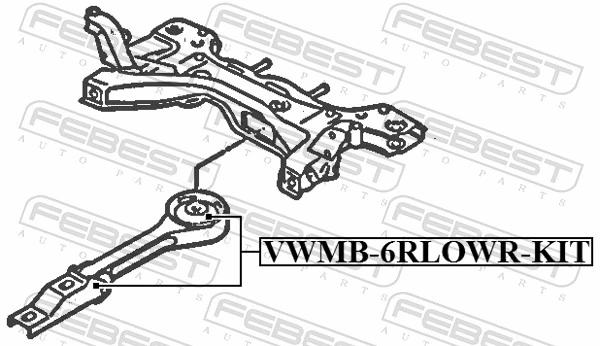 VWMB6RLOWRKIT Febest Задня подушка двигуна