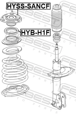 HYBH1F Febest Підшипник опори амортизатора