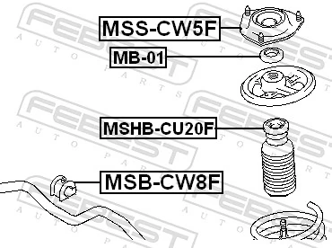 MSSCW5F Febest Кріплення переднього амортизатора