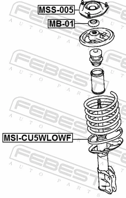 MSICU5WLOWF Febest Проставка (гумове кільце) пружини передньої, нижня