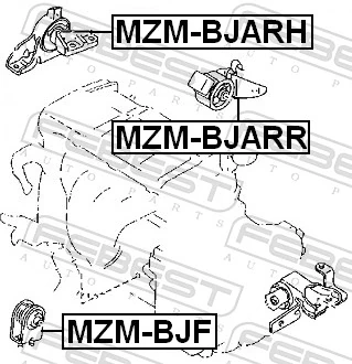 MZMBJARH Febest Права подушка мотора
