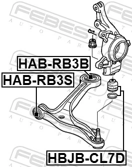 HABRB3S Febest Сайлентблок переднього нижнього важеля